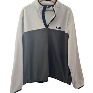Lands’ End Men’s Heritage Fleece Pullover XXL Two-Tone Snap Neck Retro Outdoors